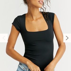 Free people square neck body suit size medium